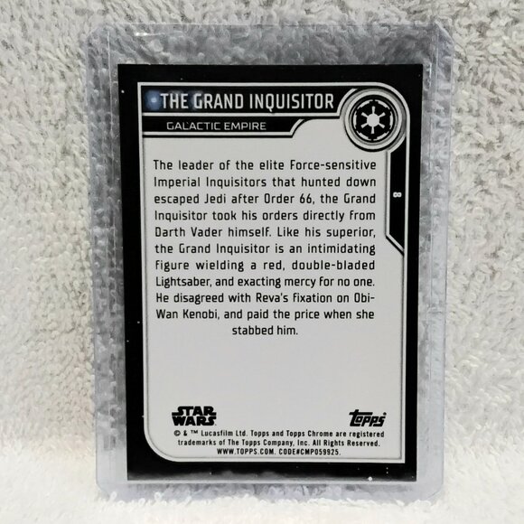 3/$25 Mint 2023.Topps Chrome The Grand Inquisitor Black... Star Wars Card 8!! - Picture 2 of 2